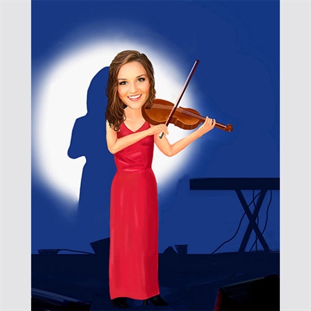 Violinist Girl Caricature from Photo - myDaVinci